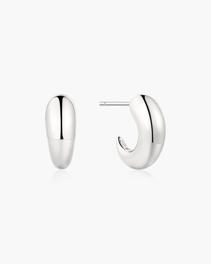 ANIA HAIE Silver Dome Stud Hoop Earrings E078-06H