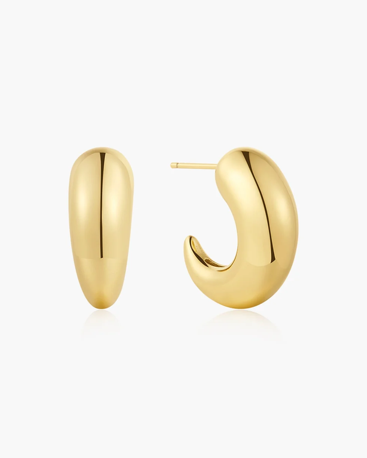 ANIA HAIE Gold Large Dome Stud Hoop Earrings E078-07G