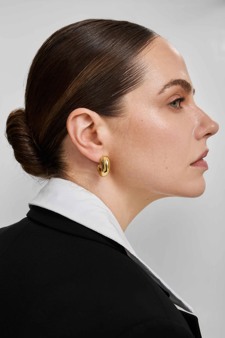 ANIA HAIE Gold Large Dome Stud Hoop Earrings E078-07G