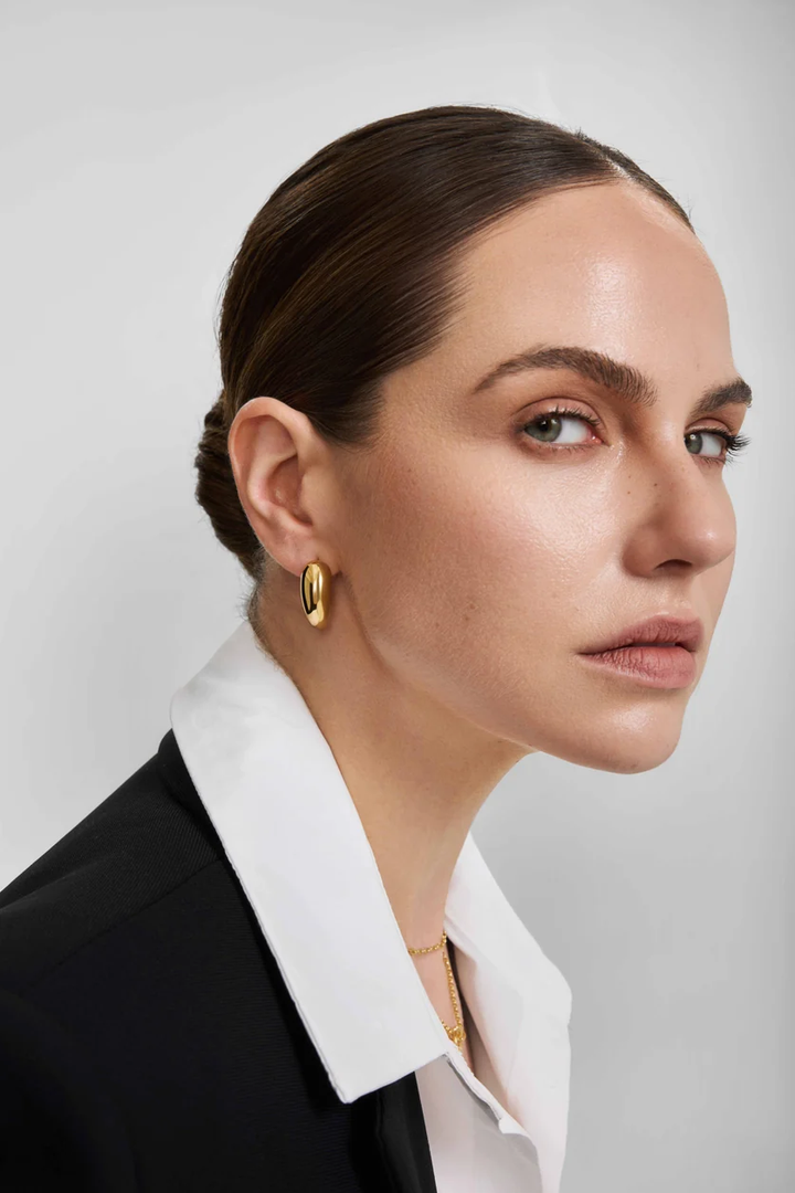 ANIA HAIE Gold Large Dome Stud Hoop Earrings E078-07G