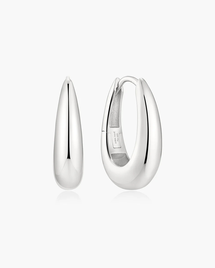 ANIA HAIE Silver Classic Dome Hoop Earrings E078-11H