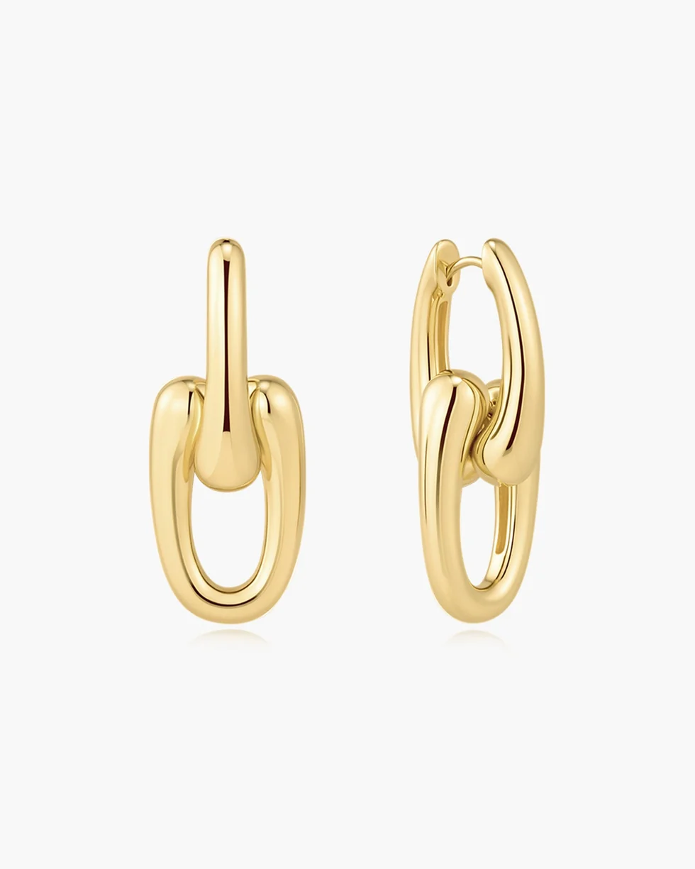 ANIA HAIE Gold Sculptural Interlocking Huggie Hoop Earrings E078-15G