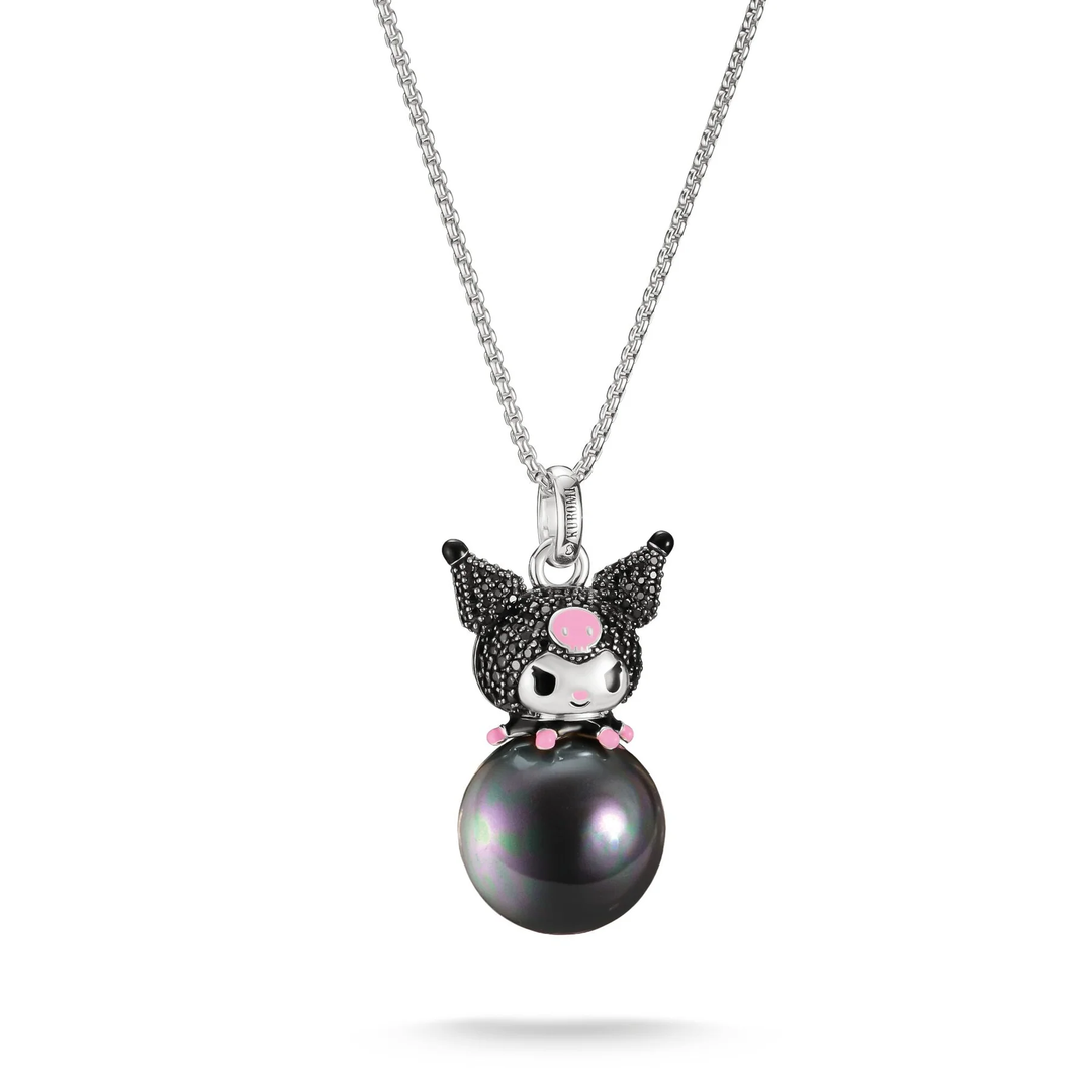 THOMAS SABO Hello Kitty Kuromi Necklace with Black Pearl TKE2425M