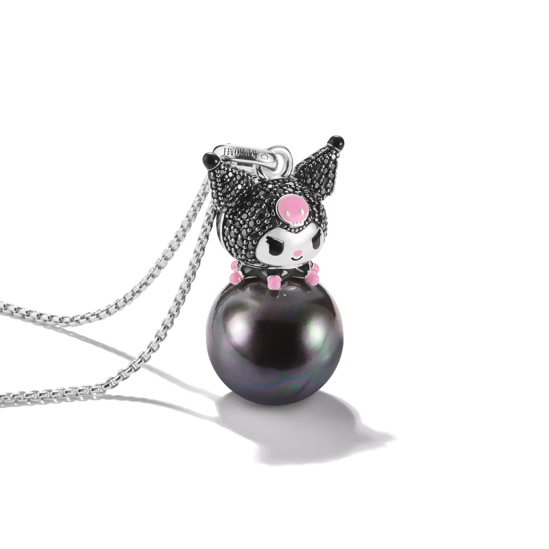 THOMAS SABO Hello Kitty Kuromi Necklace with Black Pearl TKE2425M