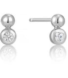 Ania Haie Silver Orb Sparkle Stud Earrings E045-01H-CZ