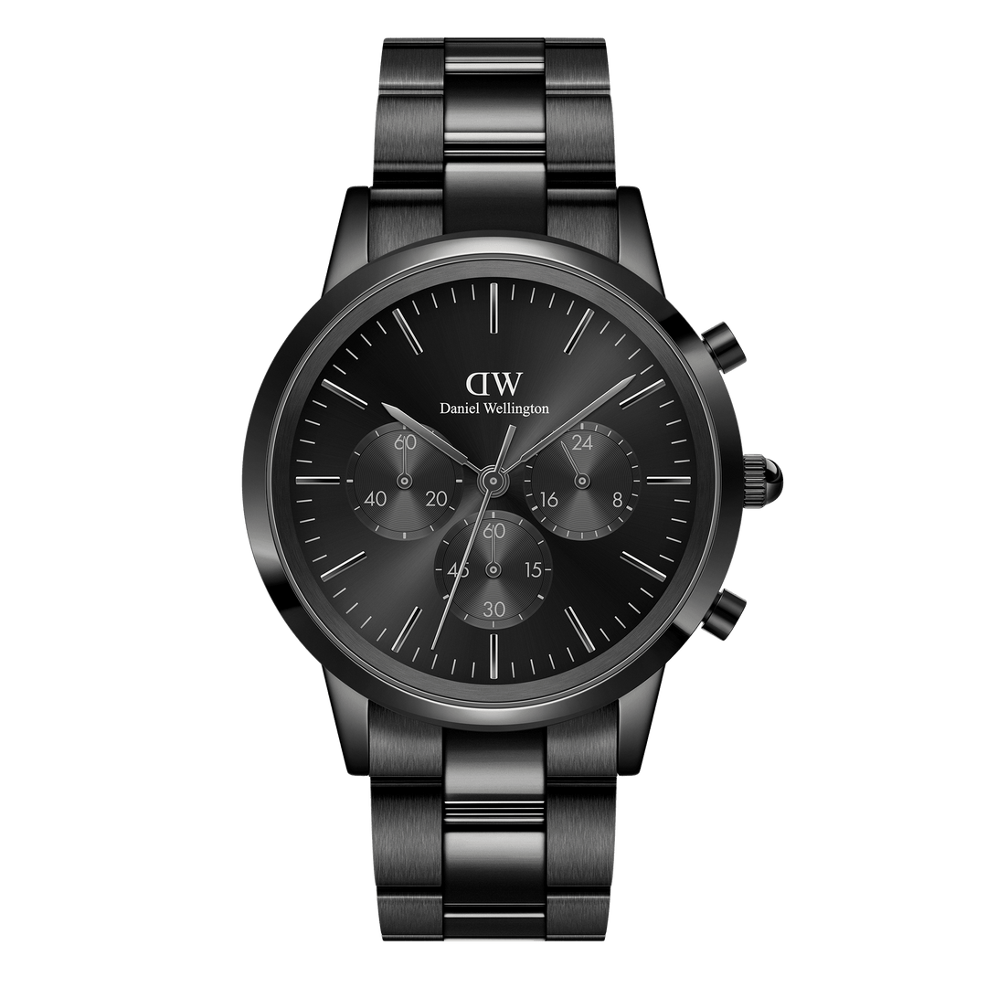 Daniel Wellington Iconic Chronograph 42 Link Black Sunray Watch