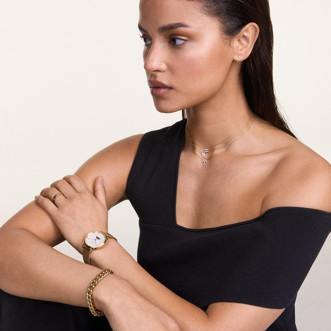 Daniel Wellington Zodiac Crystal Necklace Gold