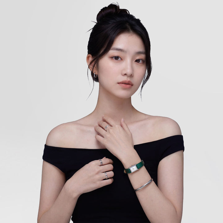 Daniel Wellington Bound Mini Green Lizard Silver DW00100902