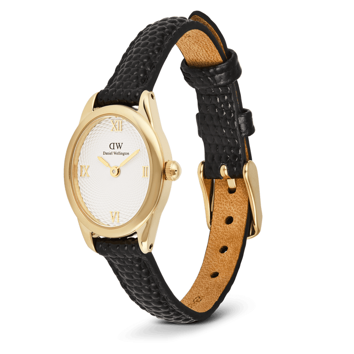 Daniel Wellington Ophelia Mini Black Lizard White Guilloché Gold  DW00100890
