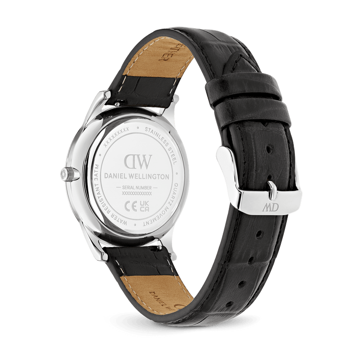 Daniel Wellington Pathfinder Black-Croc Frost-White Silver