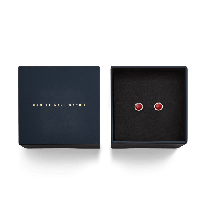 Daniel Wellington Audrey Earrings  Red Agathe Silver