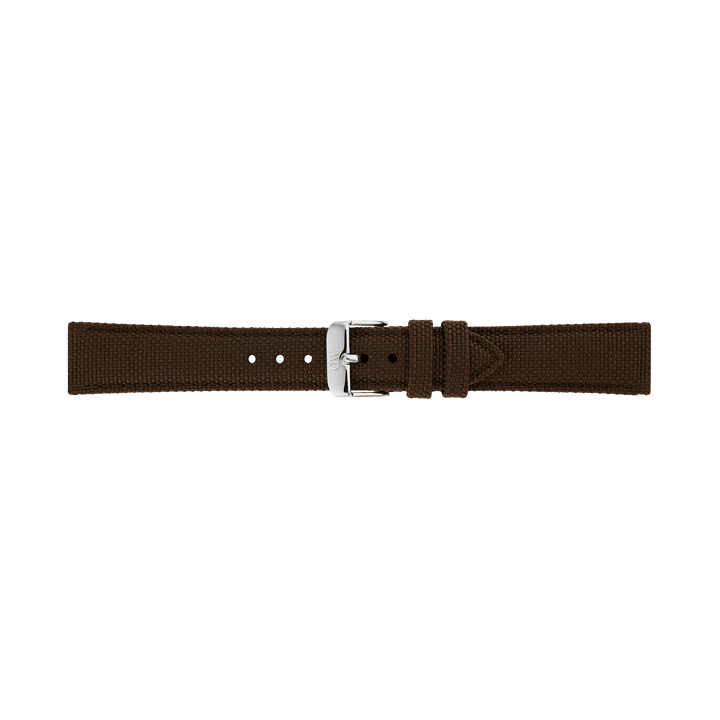 Daniel Wellington Brown Canvas Strap Silver