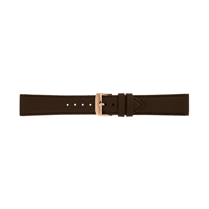Daniel Wellington Brown Canvas Strap Rose Gold