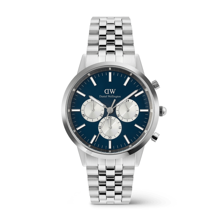 Daniel Wellington Iconic Chronograph Arch 5-Link Arctic Panda Silver
