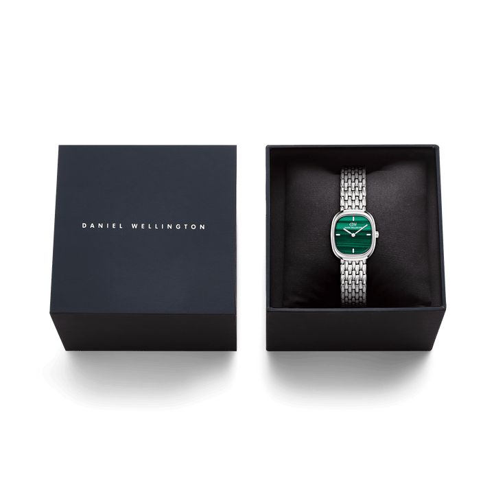 Daniel Wellington Corta Malachite Grain-Link Silver