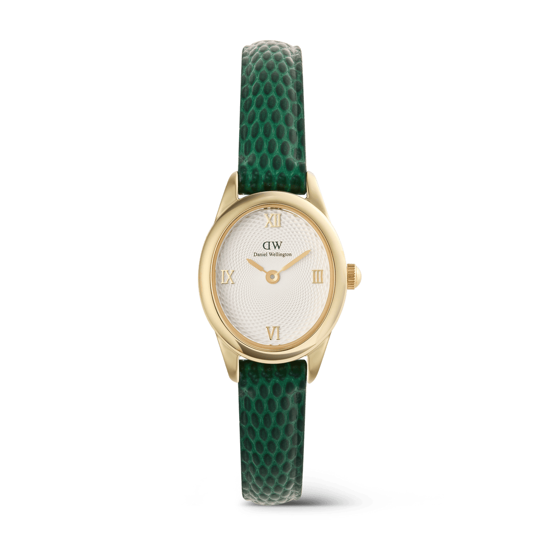 Daniel Wellington Ophelia Mini Green Lizard White Guilloché Gold DW00100892