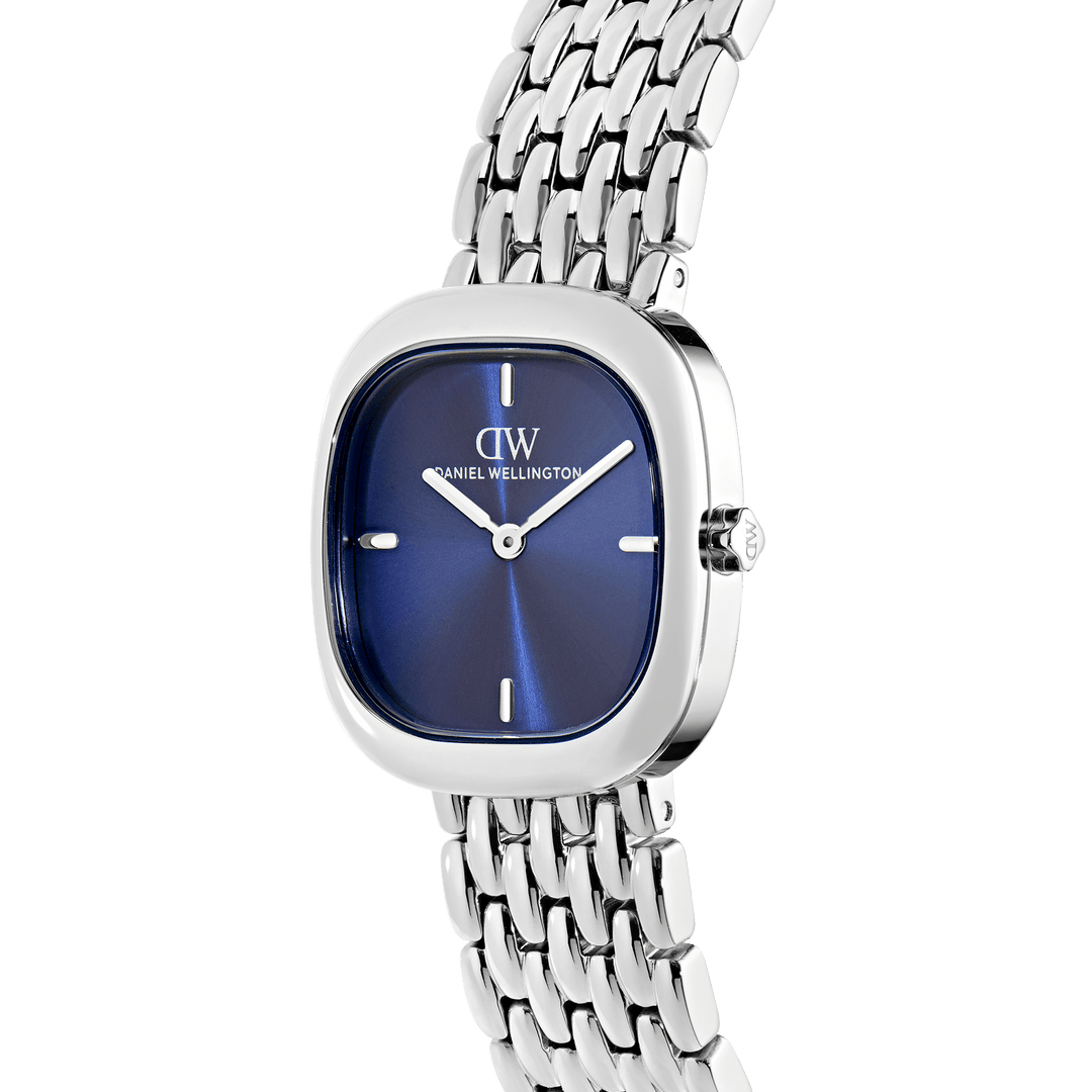 Daniel Wellington Corta Royal Blue Grain-Link Silver
