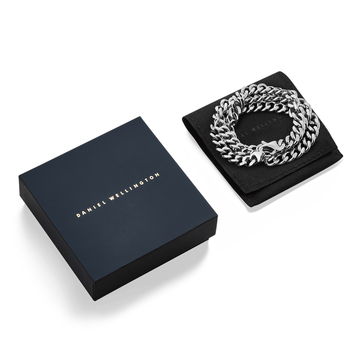 Daniel Wellington Ellipse Cuban Chain Necklace Silver