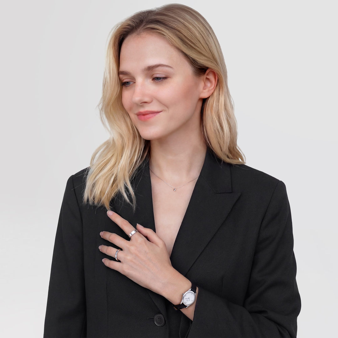 Daniel Wellington Ophelia Mini Black Lizard White Guilloché Silver DW00100887