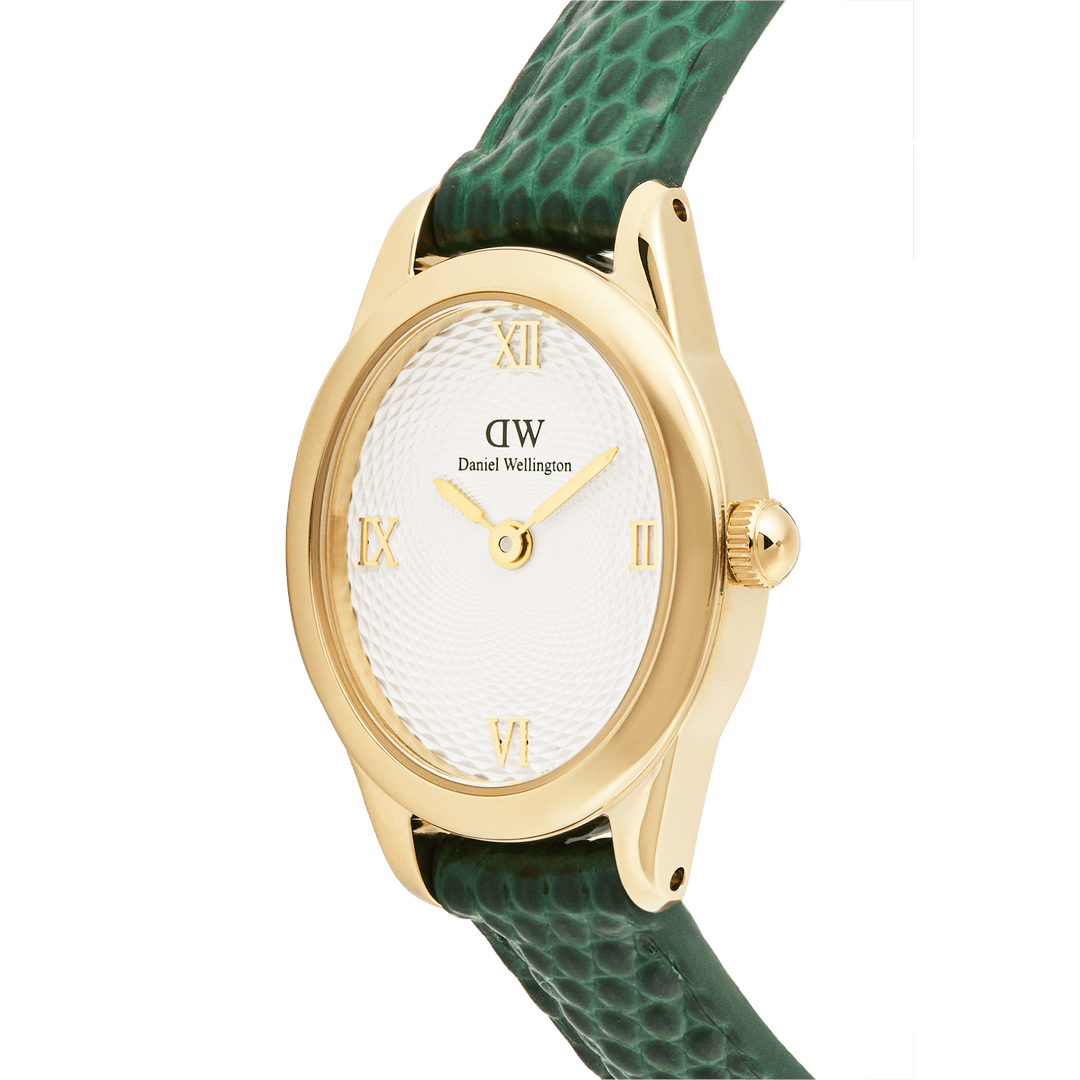 Daniel Wellington Ophelia Mini Green Lizard White Guilloché Gold DW00100892