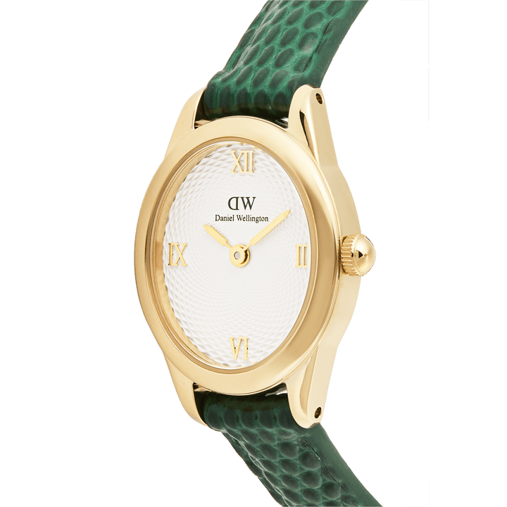 Daniel Wellington Ophelia Mini Green Lizard White Guilloché Gold DW00100892