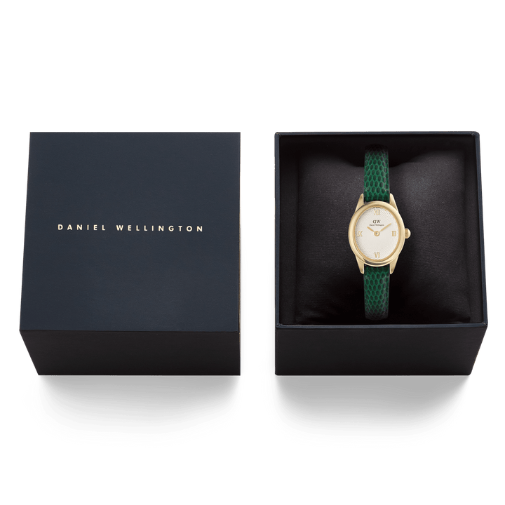 Daniel Wellington Ophelia Mini Green Lizard White Guilloché Gold DW00100892