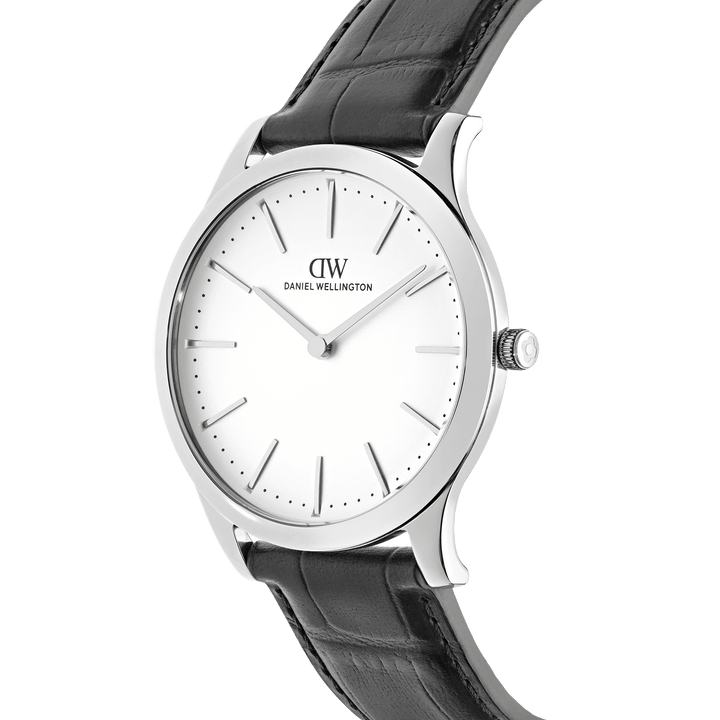 Daniel Wellington Pathfinder Black-Croc Frost-White Silver