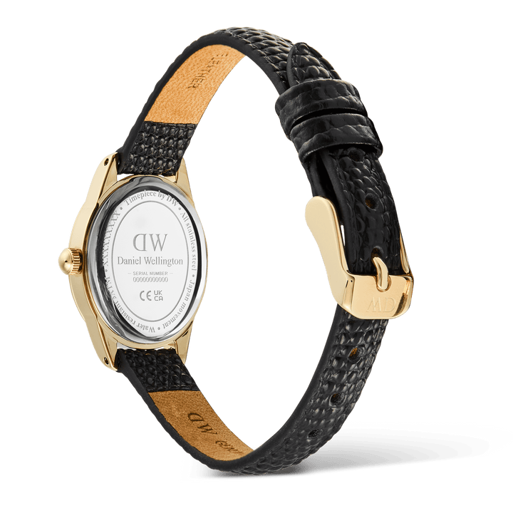 Daniel Wellington Ophelia Mini Black Lizard White Guilloché Gold  DW00100890