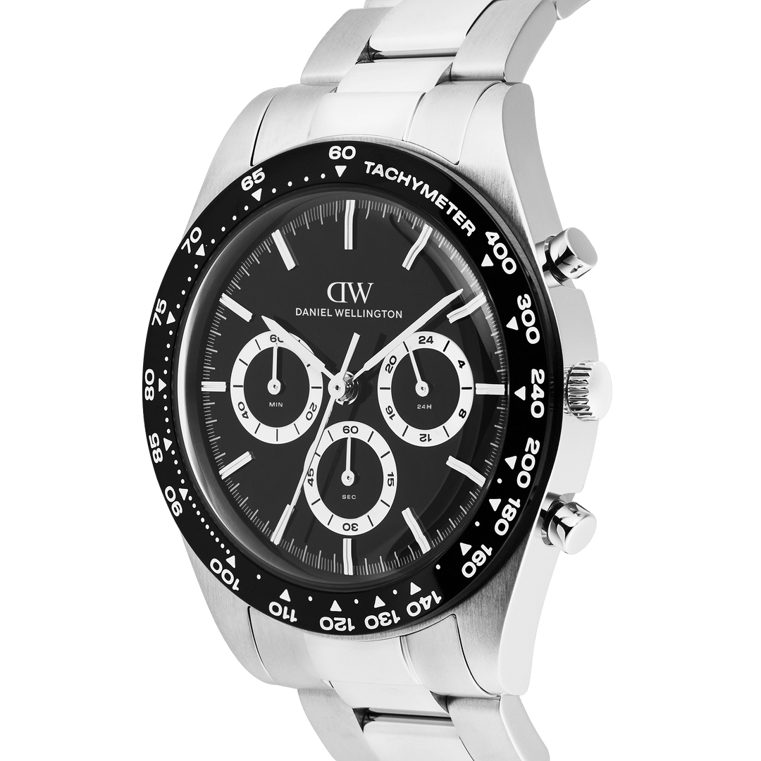 Daniel Wellington Iconic Tachymeter 3-Link Black Silver
