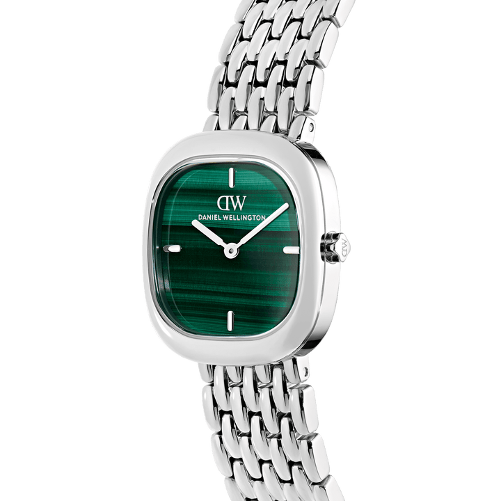 Daniel Wellington Corta Malachite Grain-Link Silver