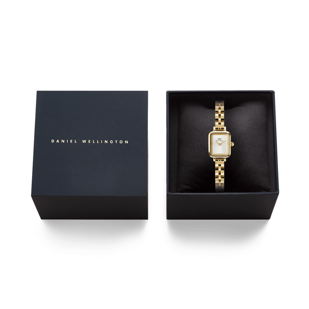 Daniel Wellington Quadro Mini Arch 3-link White Sunray Gold