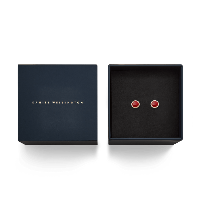 Daniel Wellington Audrey Earrings Red Agathe Rose Gold