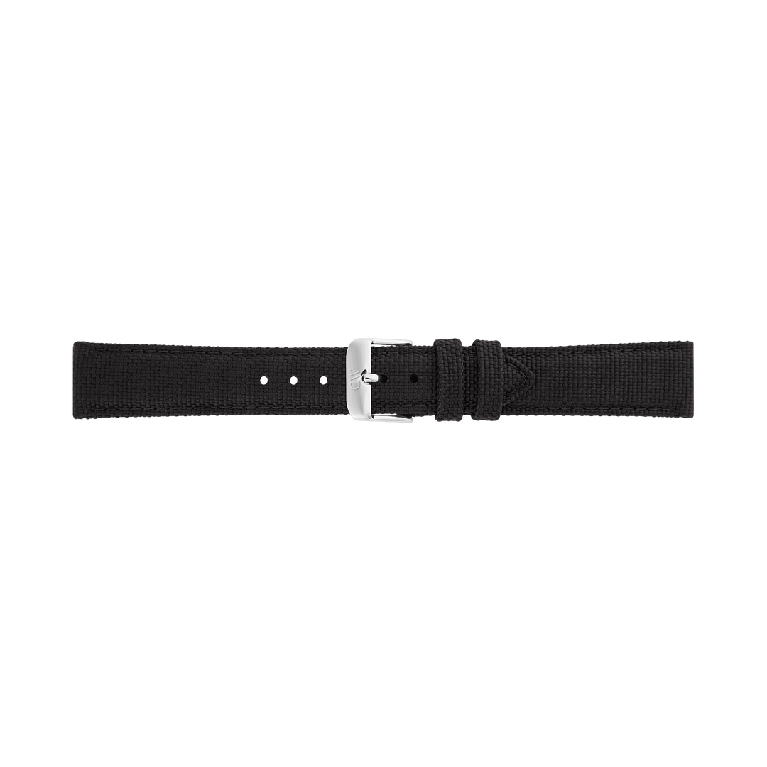 Daniel Wellington Black Canvas Strap Silver