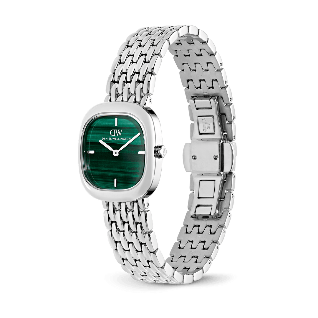 Daniel Wellington Corta Malachite Grain-Link Silver