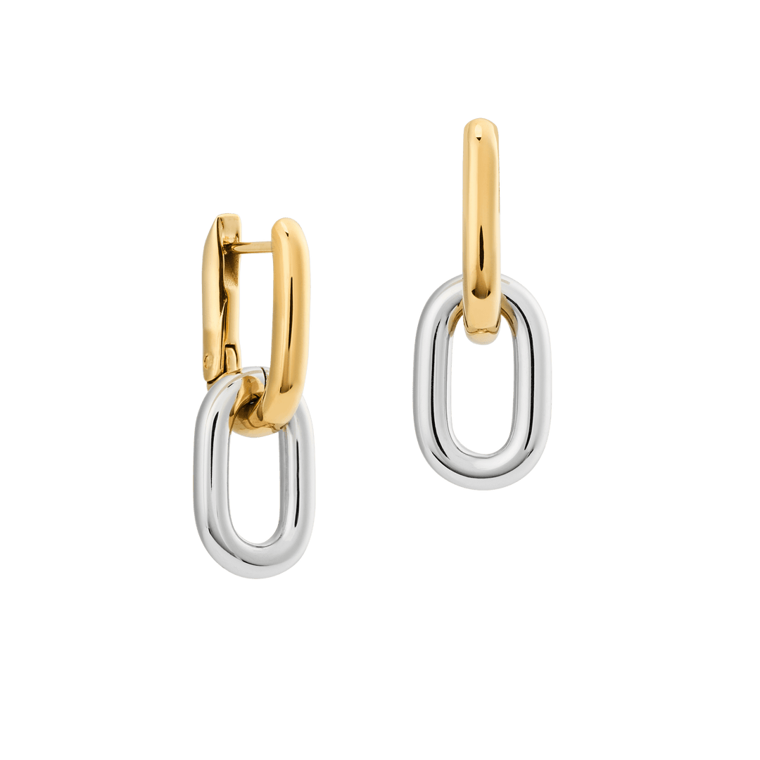Daniel Wellington Contrast Link Earrings Two Tone Gold DW00401979