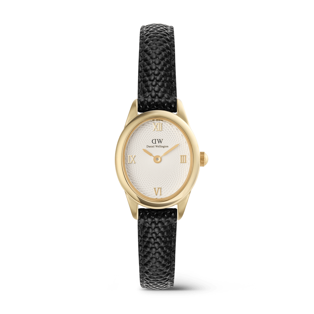 Daniel Wellington Ophelia Mini Black Lizard White Guilloché Gold  DW00100890