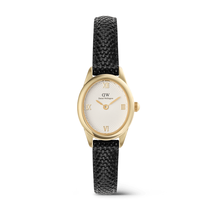 Daniel Wellington Ophelia Mini Black Lizard White Guilloché Gold  DW00100890
