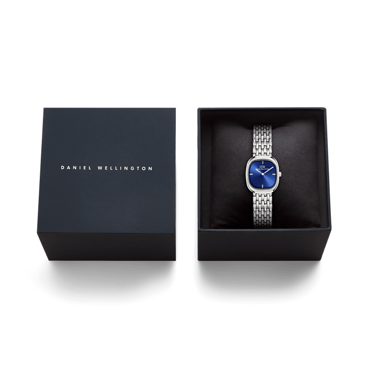 Daniel Wellington Corta Royal Blue Grain-Link Silver