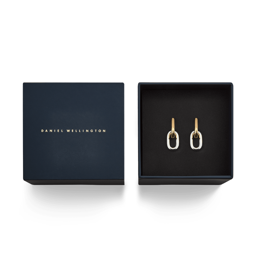 Daniel Wellington Contrast Link Earrings Two Tone Gold DW00401979
