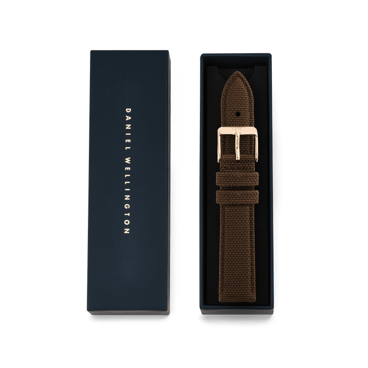 Daniel Wellington Brown Canvas Strap Rose Gold
