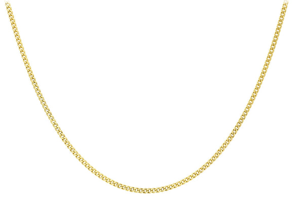 9K Yellow Gold 30 Diamond Cut Adjustable Curb Chain 41cm-46cm