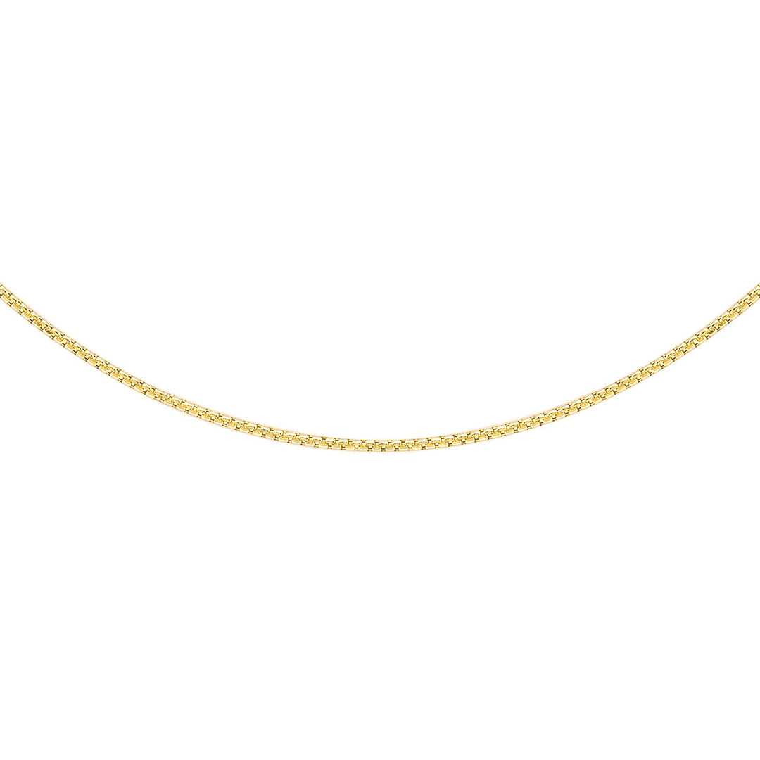 9K Yellow Gold 22 Diamond Cut Box Chain 45cm