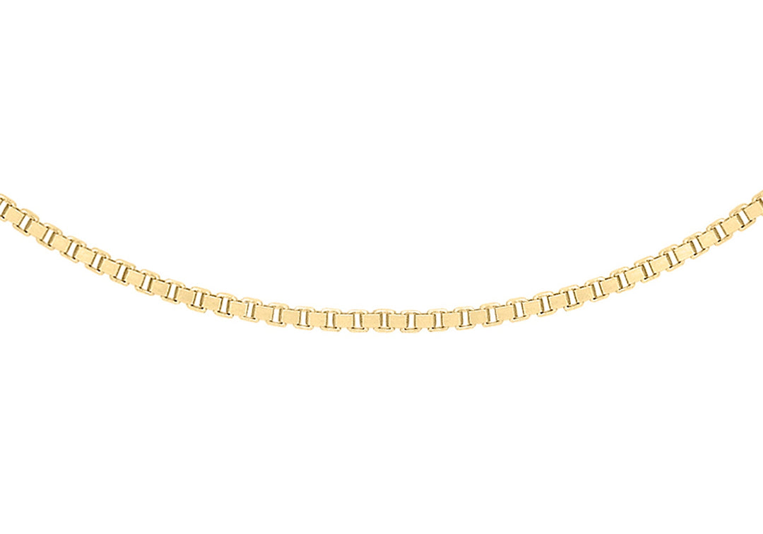 9K Yellow Gold Solid Venetian Box Chain 45-50cm