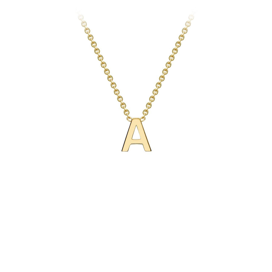 9K Yellow Gold 'A' Initial Adjustable Necklace 38cm/43cm  Australia