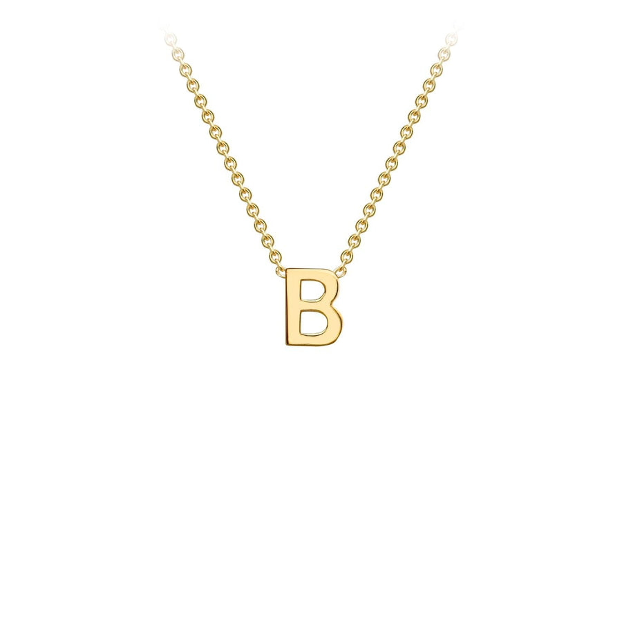 9K Yellow Gold 'B' Initial Adjustable Necklace 38cm/43cm | The Jewellery Boutique Australia