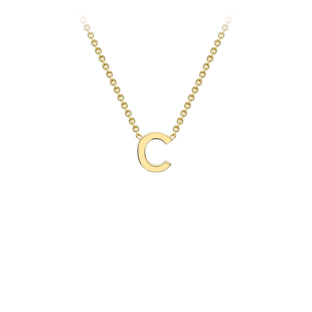 9K Yellow Gold 'C' Initial Adjustable Necklace 38cm/43cm | The Jewellery Boutique Australia