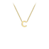 9K Yellow Gold 'C' Initial Adjustable Necklace 38cm/43cm | The Jewellery Boutique Australia