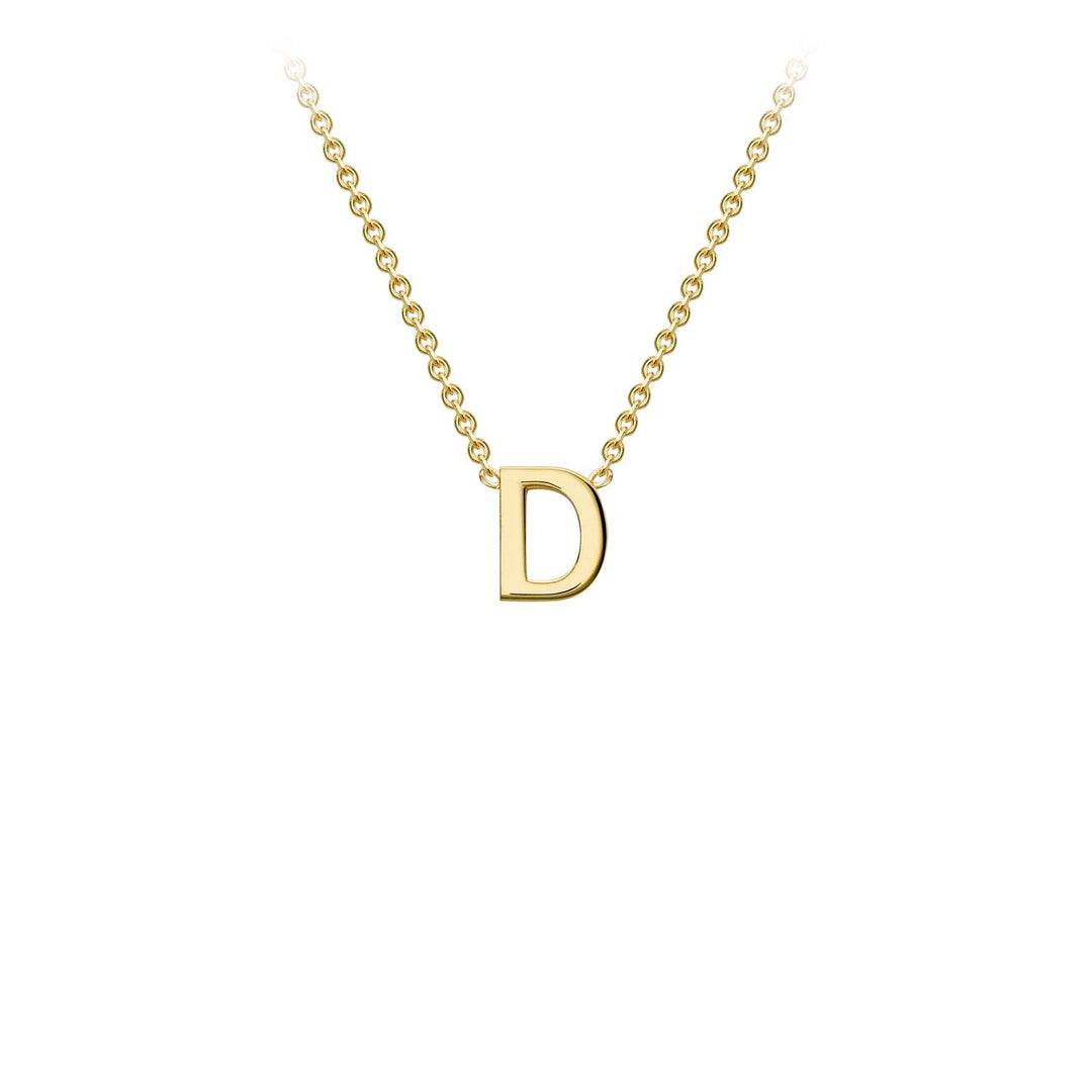 9K Yellow Gold 'D' Initial Adjustable Necklace 38cm/43cm | The Jewellery Boutique Australia