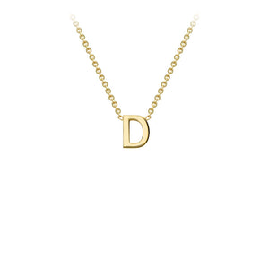 9K Yellow Gold 'D' Initial Adjustable Necklace 38cm/43cm | The Jewellery Boutique Australia