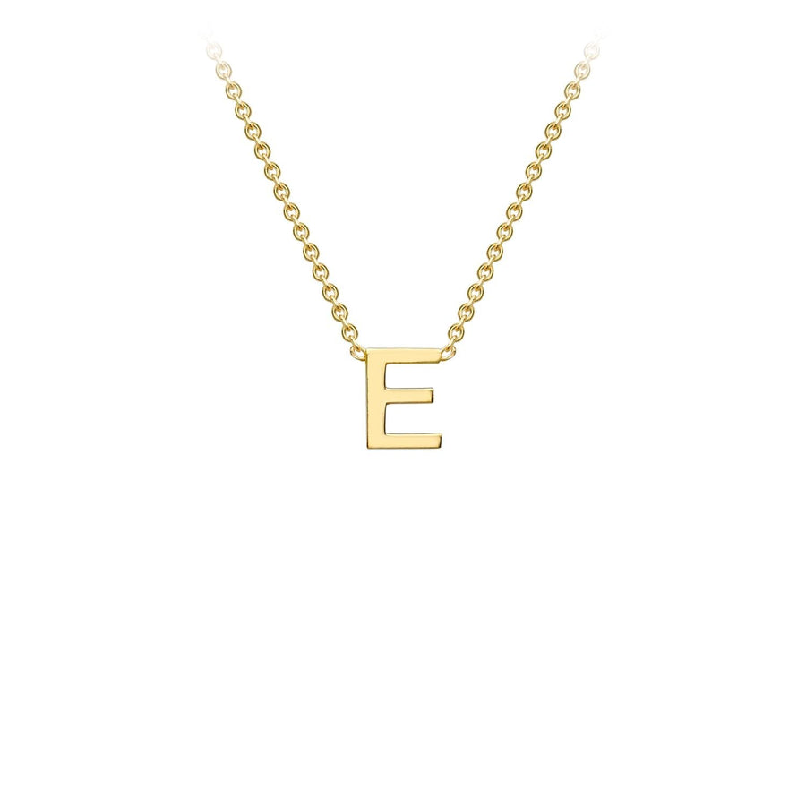 9K Yellow Gold 'E' Initial Adjustable Necklace 38cm/43cm | The Jewellery Boutique Australia